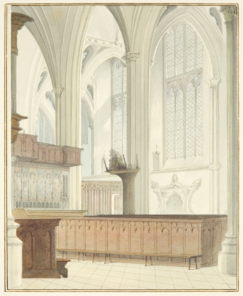 Innenansicht der Kathedrale von Bristol, nahe der Orgel