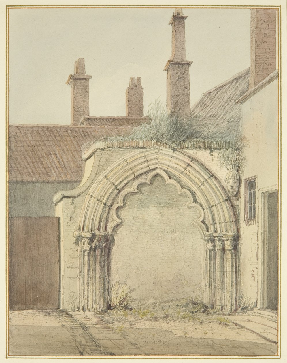 Altes Tor zum Prebendalhaus aus den Kreuzgängen der Kathedrale von Bristol von Thomas Leeson the Elder Rowbotham