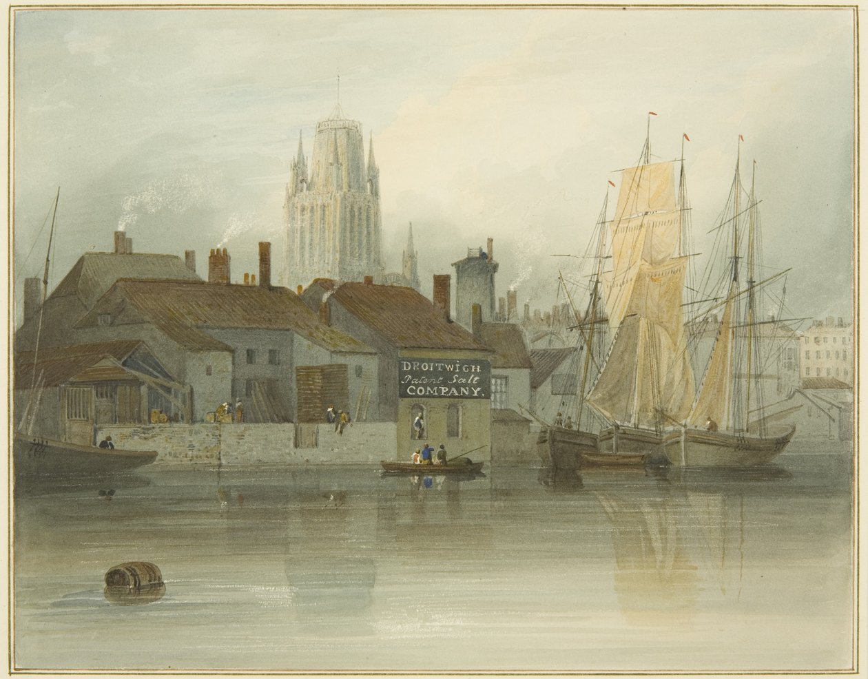 Redcliffe Turm und Rückseite vom Fähranleger, Queen Square, 1826 von Thomas Leeson the Elder Rowbotham