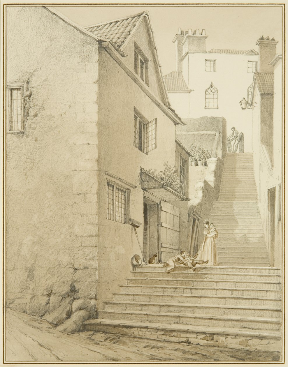 Die Treppen, die Griffin Lane und Church Lane verbinden von Thomas Leeson the Elder Rowbotham