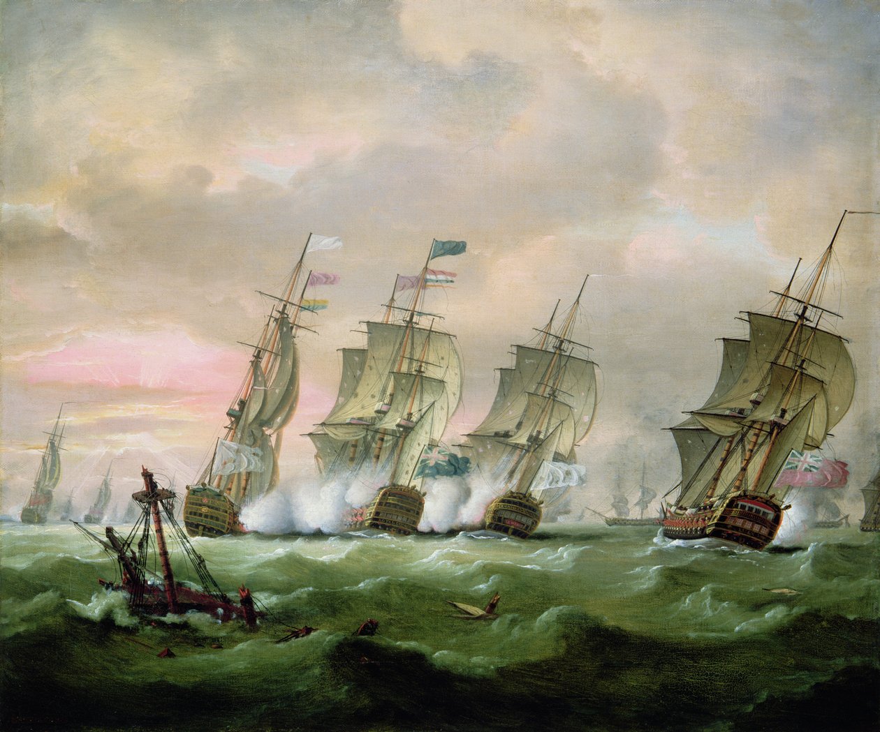 Admiral Sir Edward Hawke besiegt Admiral M. de Conflans in der Biskaya von Thomas Luny
