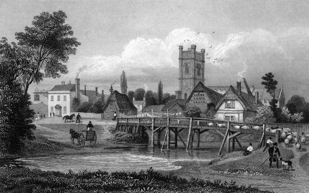 Easton, bei Great Dunmow, Essex, graviert von Henry Adlard, 1832 von Thomas Mann Baynes