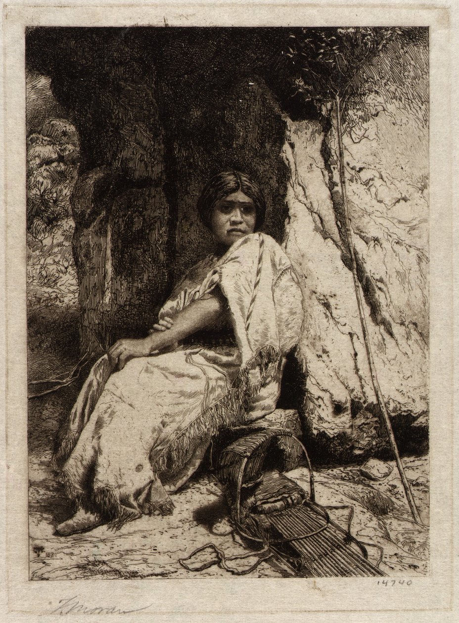 (Ein indisches Mädchen) von Thomas Moran