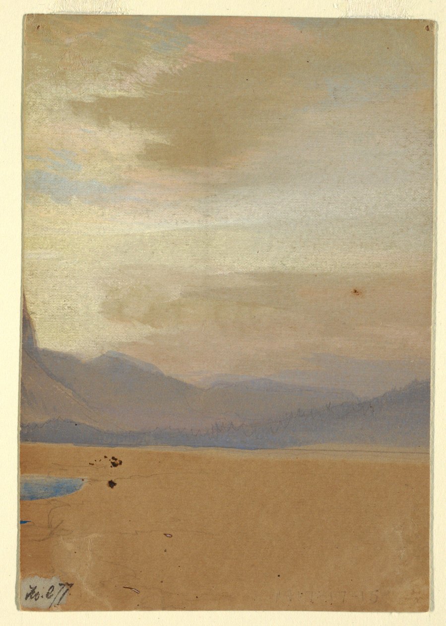 Amerikanische Ebenen mit Bergkette in der Ferne, vor 1872 von Thomas Moran