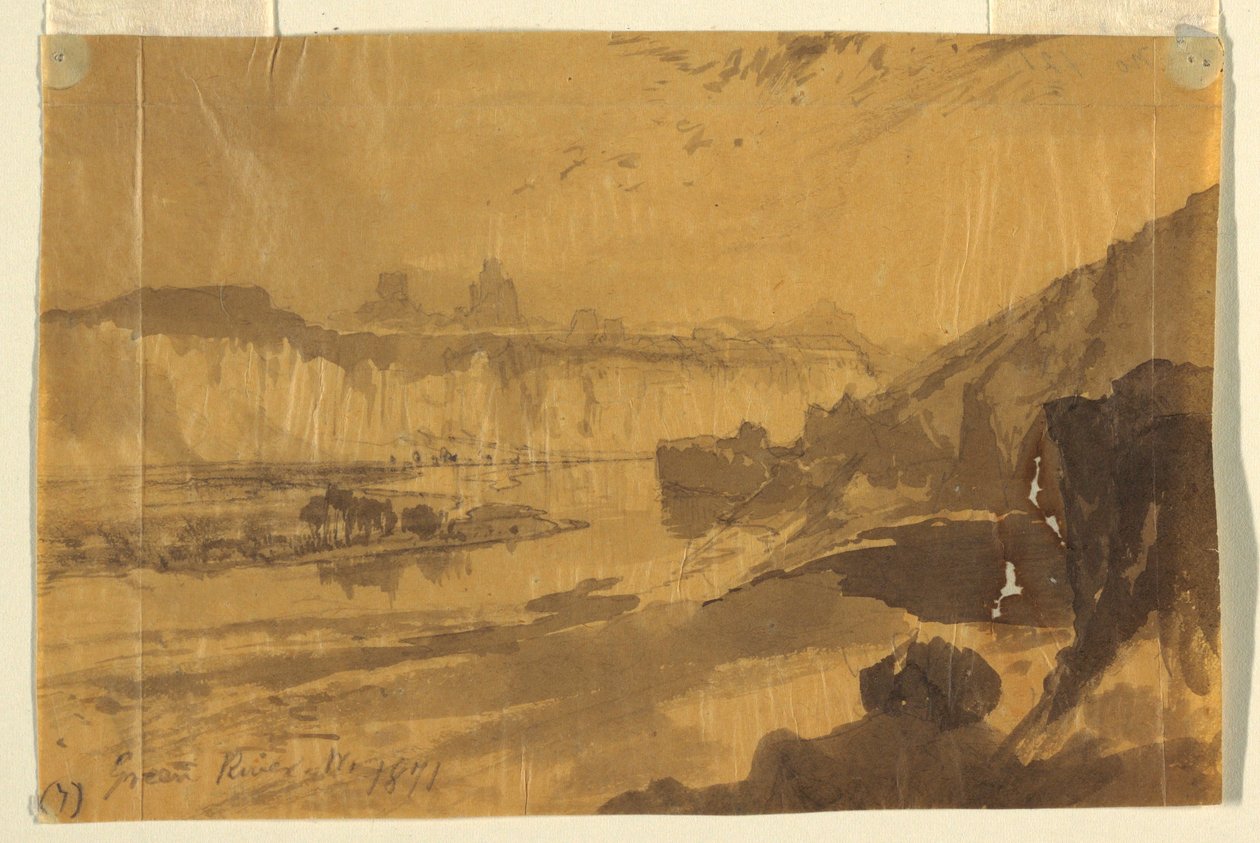 Zeichnung, Green River, Wyoming, 1871 von Thomas Moran