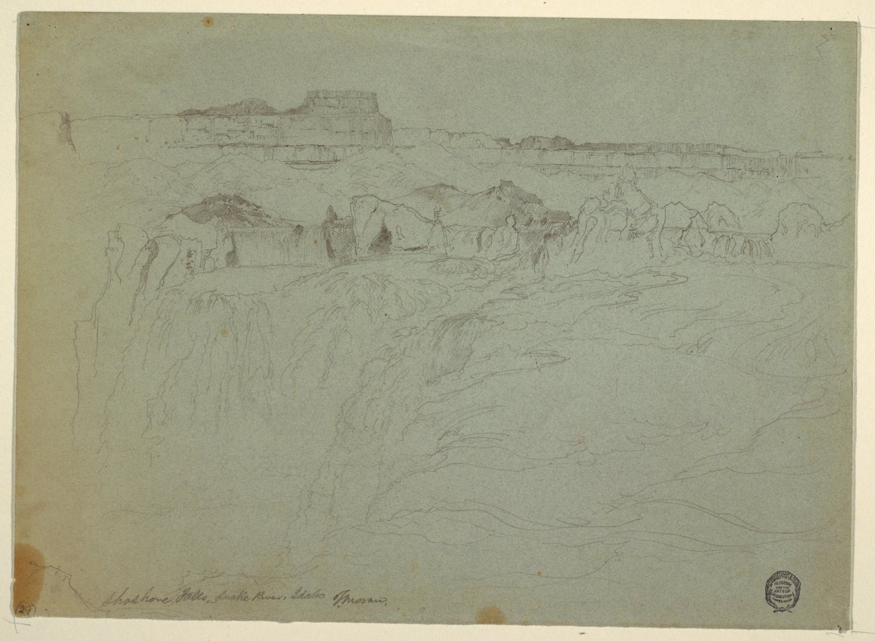 Zeichnung, Shoshone Falls, Snake River, Idaho, 1875 von Thomas Moran