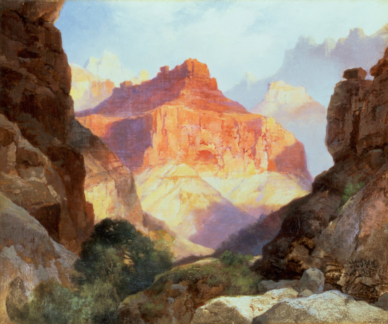 Unter der Roten Wand, Grand Canyon von Arizona, 1917 von Thomas Moran