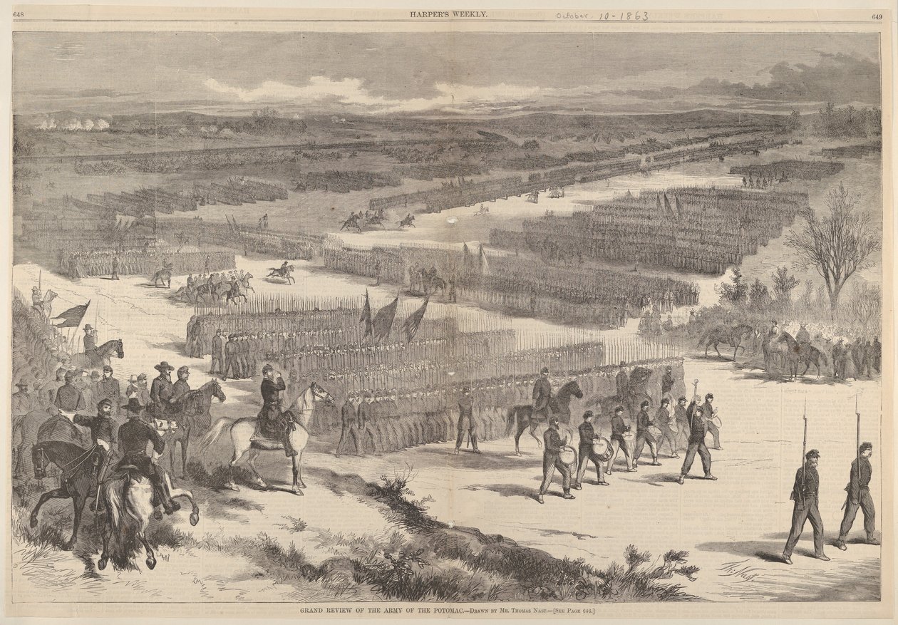 Große Parade der Armee des Potomac - gezeichnet von Mr. Thomas Nast aus Harper