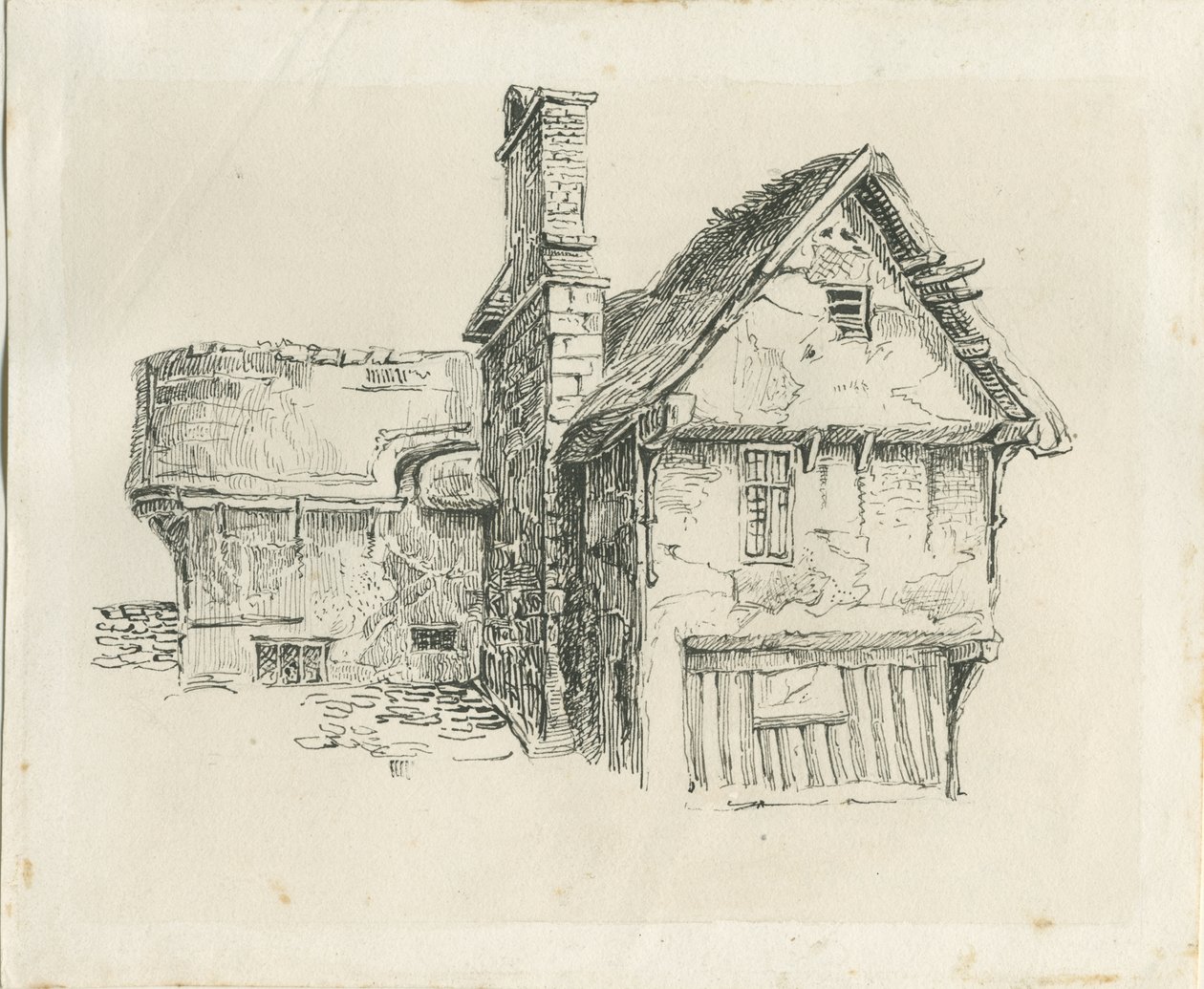 Standon Hall: Feder- und Tuschzeichnung, undatiert [?Mitte 19. Jahrhundert] von Thomas Peploe Wood
