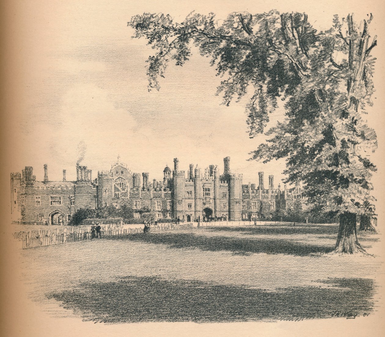 Die Westfront des Hampton Court Palace, 1902 von Thomas Robert Way