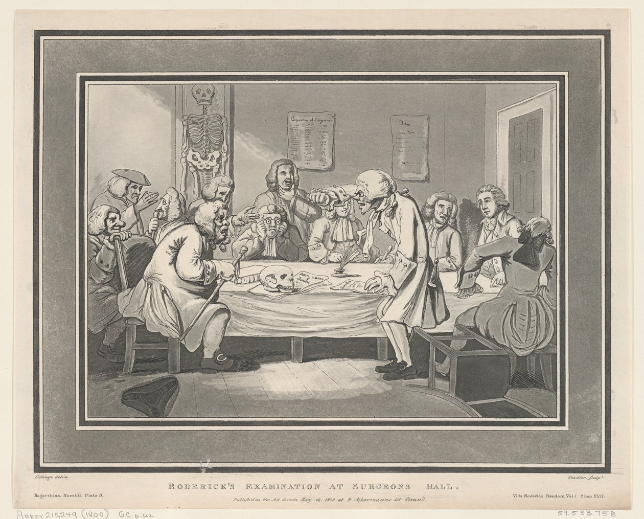 Rodericks Untersuchung in der Chirurgenhalle, 12. Mai 1800 von ThomasThomas Rowlandson, Joseph Constantine Stadler Thomas Rowlandson, Joseph Constantine Stadler
