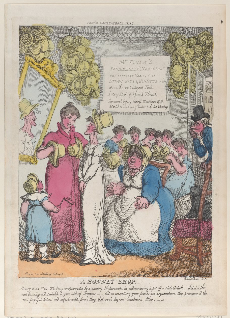 Ein Hutladen von Thomas Rowlandson