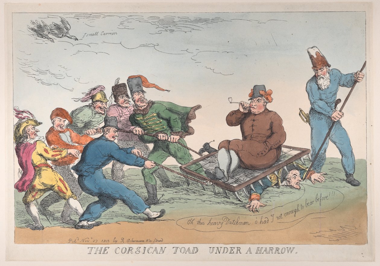 Eine korsische Kröte unter einem Egge, 27. November 1813 von Thomas Rowlandson