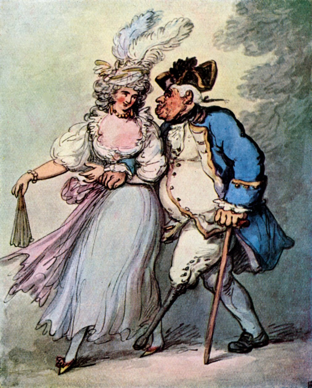 Eine französische Fregatte schleppt ein englisches Kriegsschiff in den Hafen, spätes 18. - frühes 19. Jahrhundert von Thomas Rowlandson