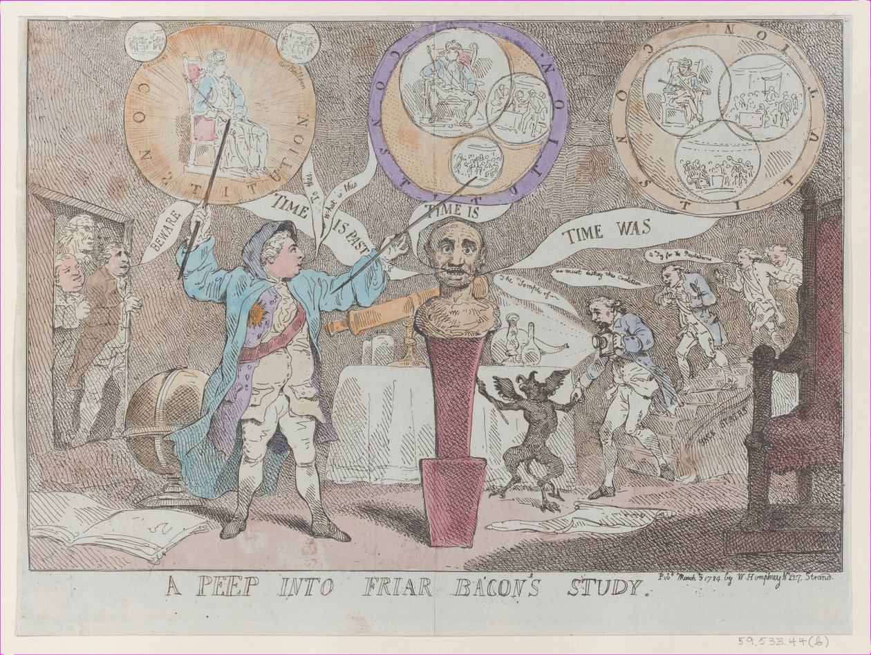 Ein Blick in das Studierzimmer von Bruder Bacon, 3. März 1784 von Thomas Rowlandson