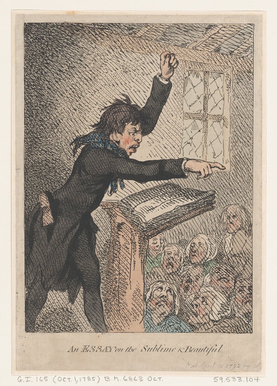 Ein Essay über das Erhabene und Schöne, 10. April 1792 von Thomas Rowlandson