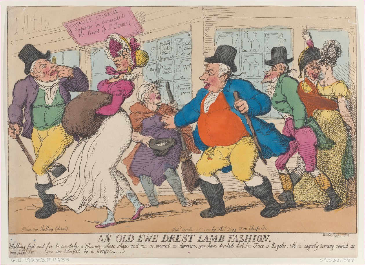 Ein altes Schaf im Lammkostüm, 25. Oktober 1810 von Thomas Rowlandson
