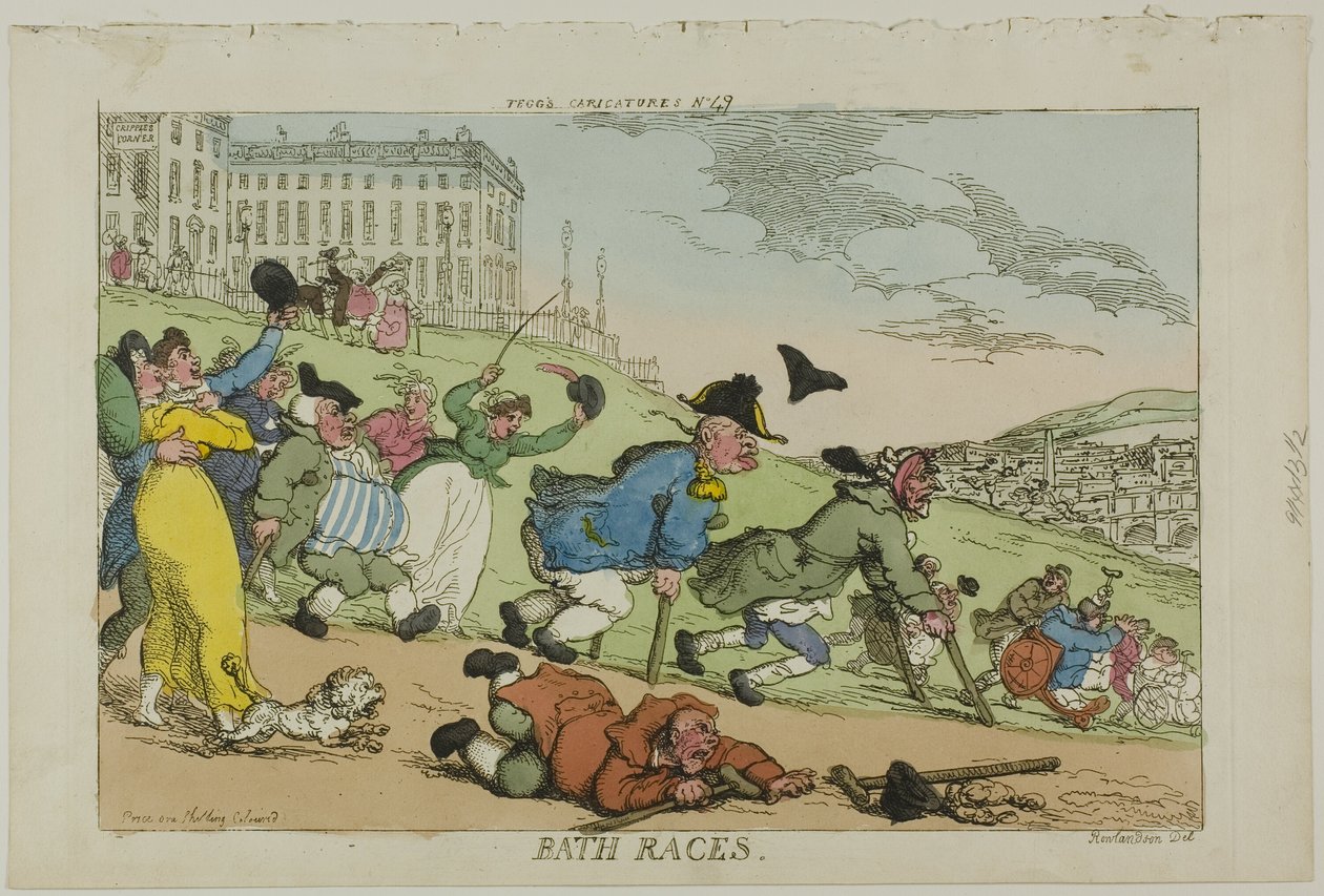 Bath-Rennen, aus Teggs Karikaturen Nr. 49 von Thomas Rowlandson