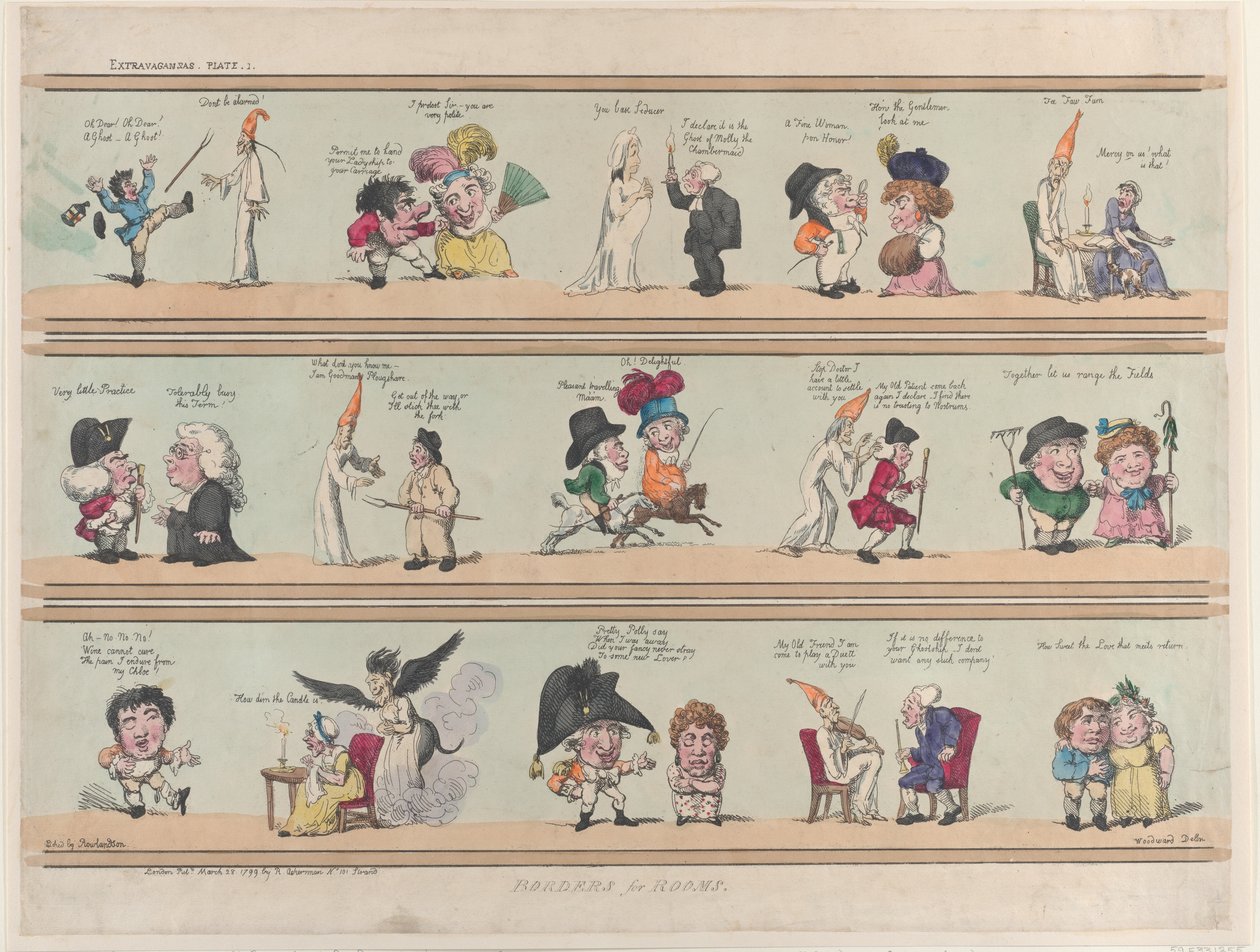 Grenzen für Räume, Extravaganzas Platte 1, 28. März 1799 von Thomas Rowlandson