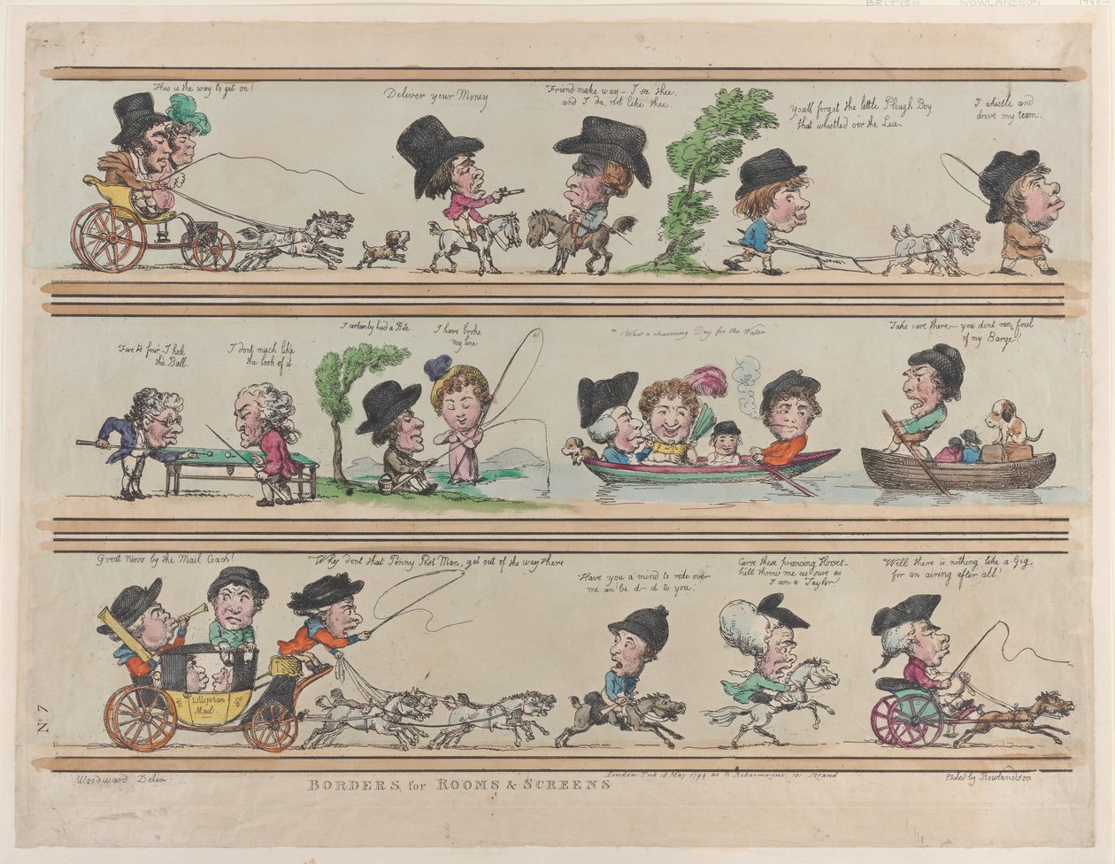 Ränder für Räume & Bildschirme, Platte 7, 10. Mai 1799 von Thomas Rowlandson