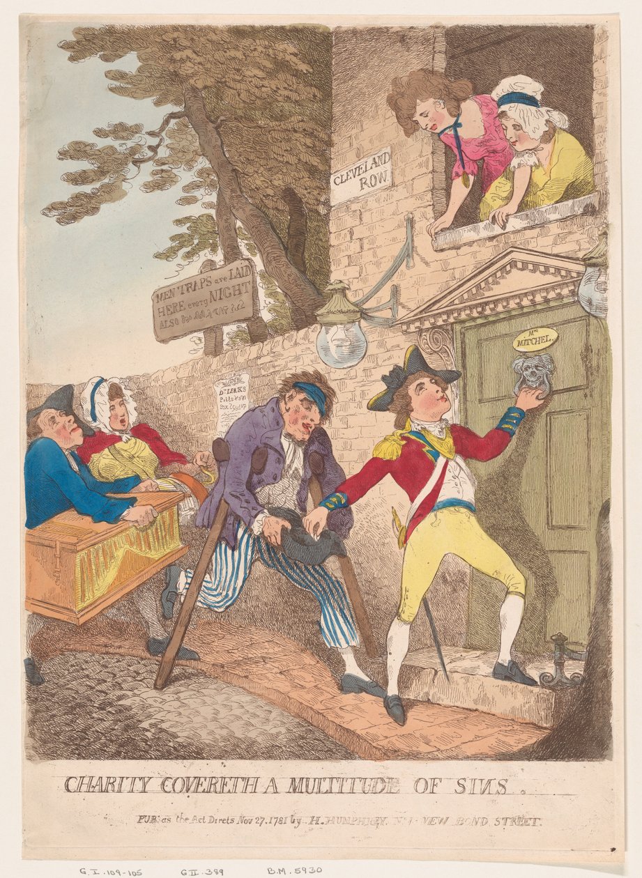 Nächstenliebe bedeckt eine Menge Sünden, 27. November 1781 von Thomas Rowlandson