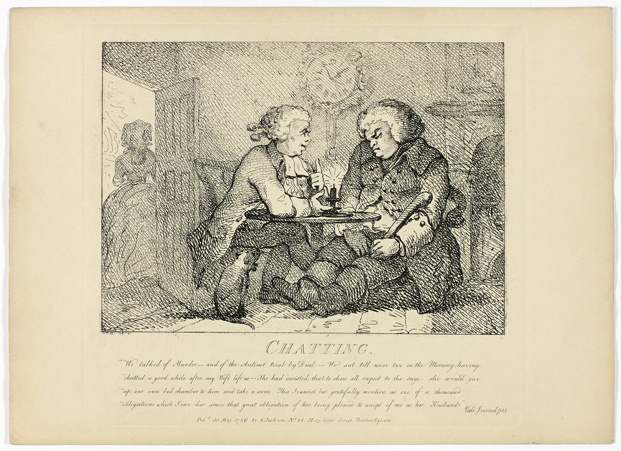 Plaudern, aus Boswells Reise durch die Hebriden von Thomas Rowlandson