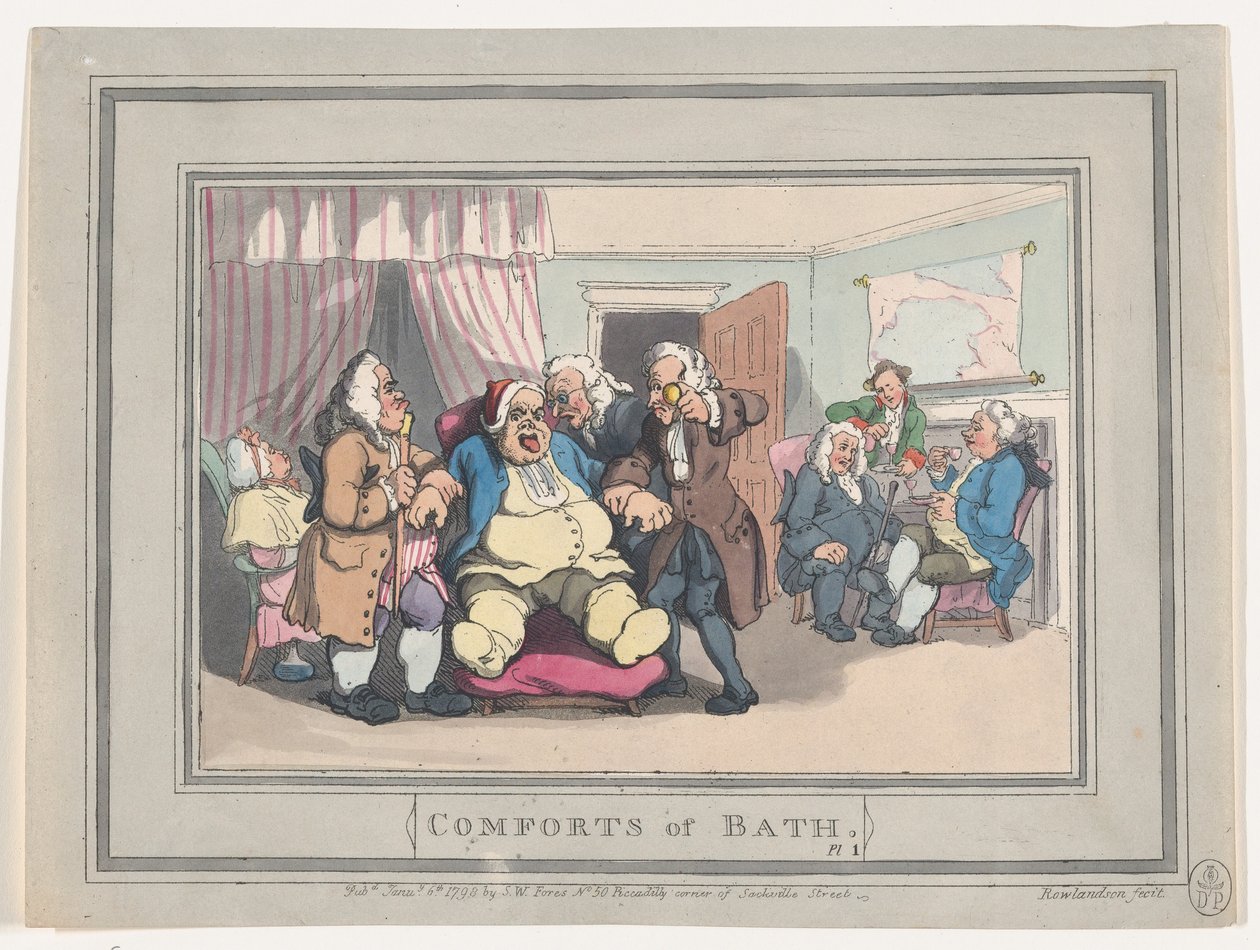 Komfort von Bath, Tafel 1, 6. Januar 1798 von Thomas Rowlandson