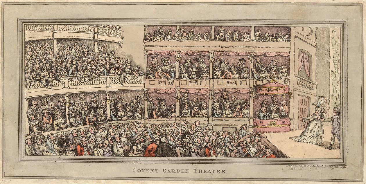 Covent Garden Theatre, veröffentlicht von Henry Brookes, 1786 von Thomas Rowlandson