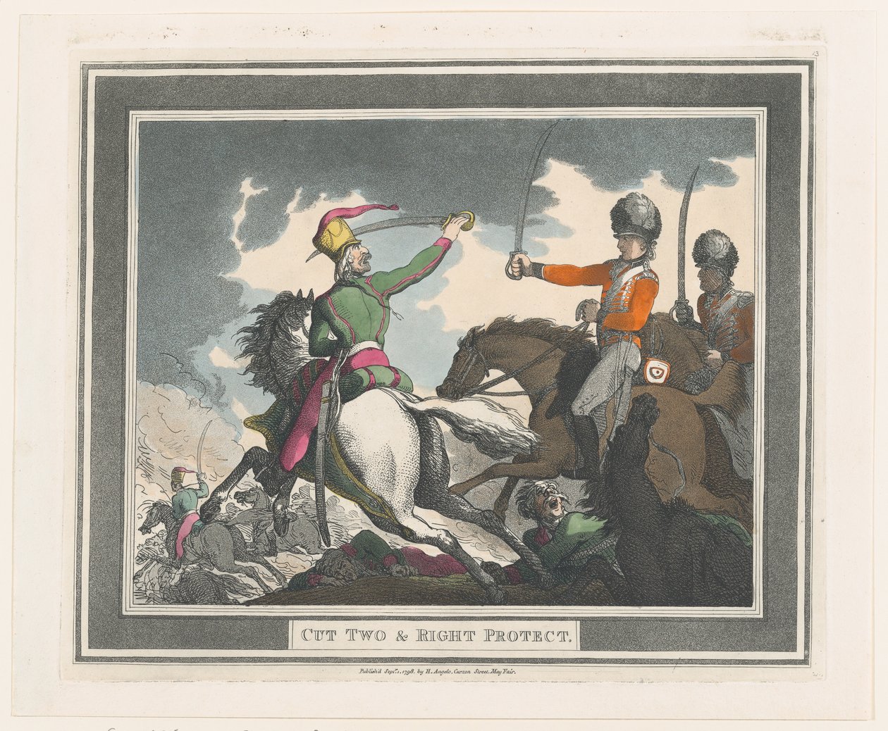 Schneide Zwei & Rechts Schutz, 1. September 1798 von Thomas Rowlandson