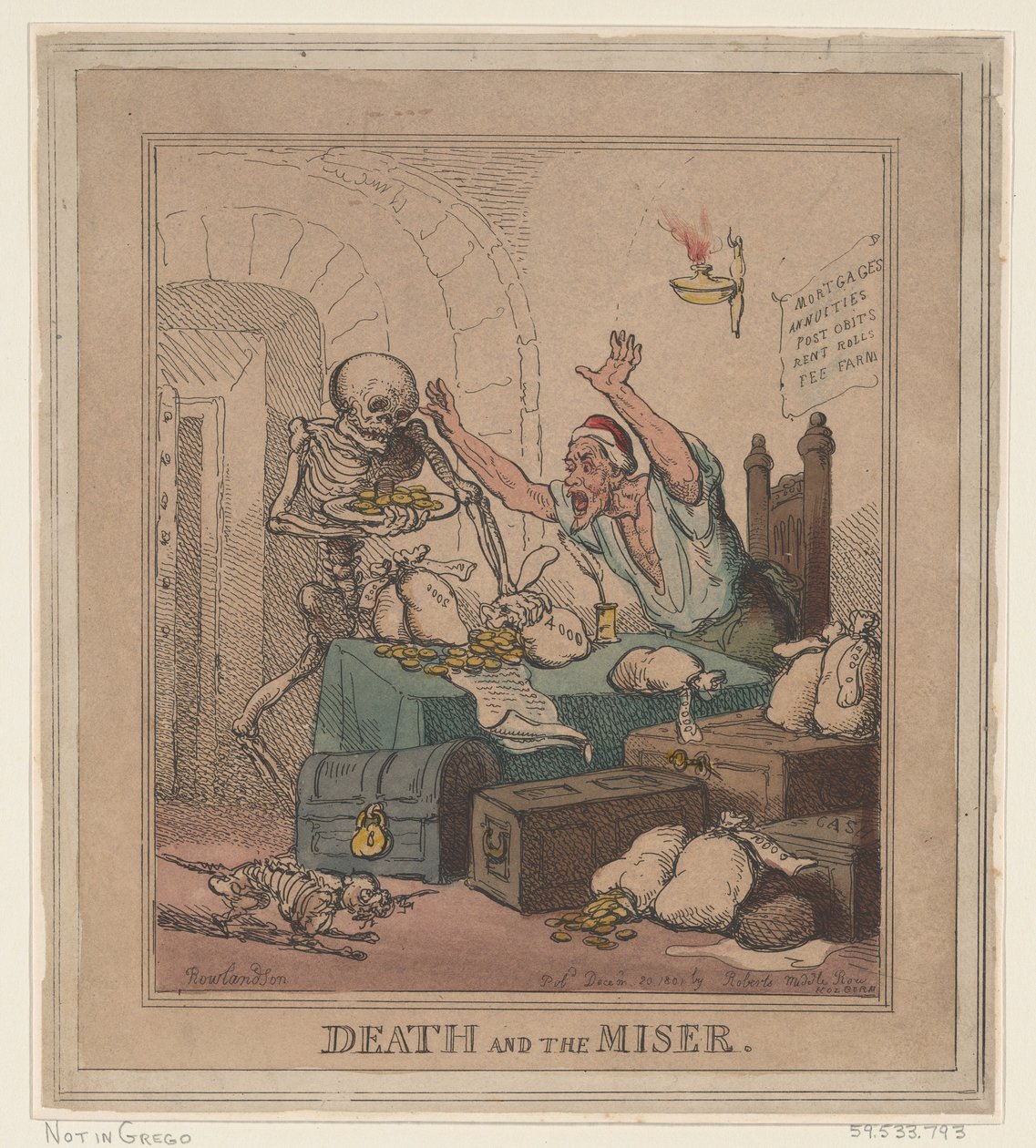 Der Tod und der Geizhals von Thomas Rowlandson