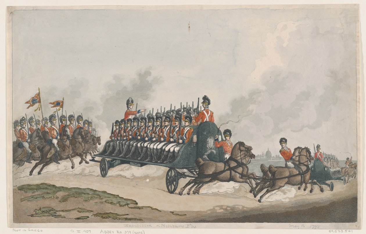 Expedition oder Militärische Fliege von Thomas Rowlandson