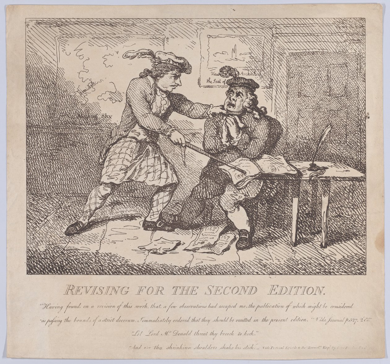 Frontispiz, Überarbeitung für die zweite Ausgabe der malerischen Schönheiten von Boswell, 15. Juni 1786 von Thomas Rowlandson