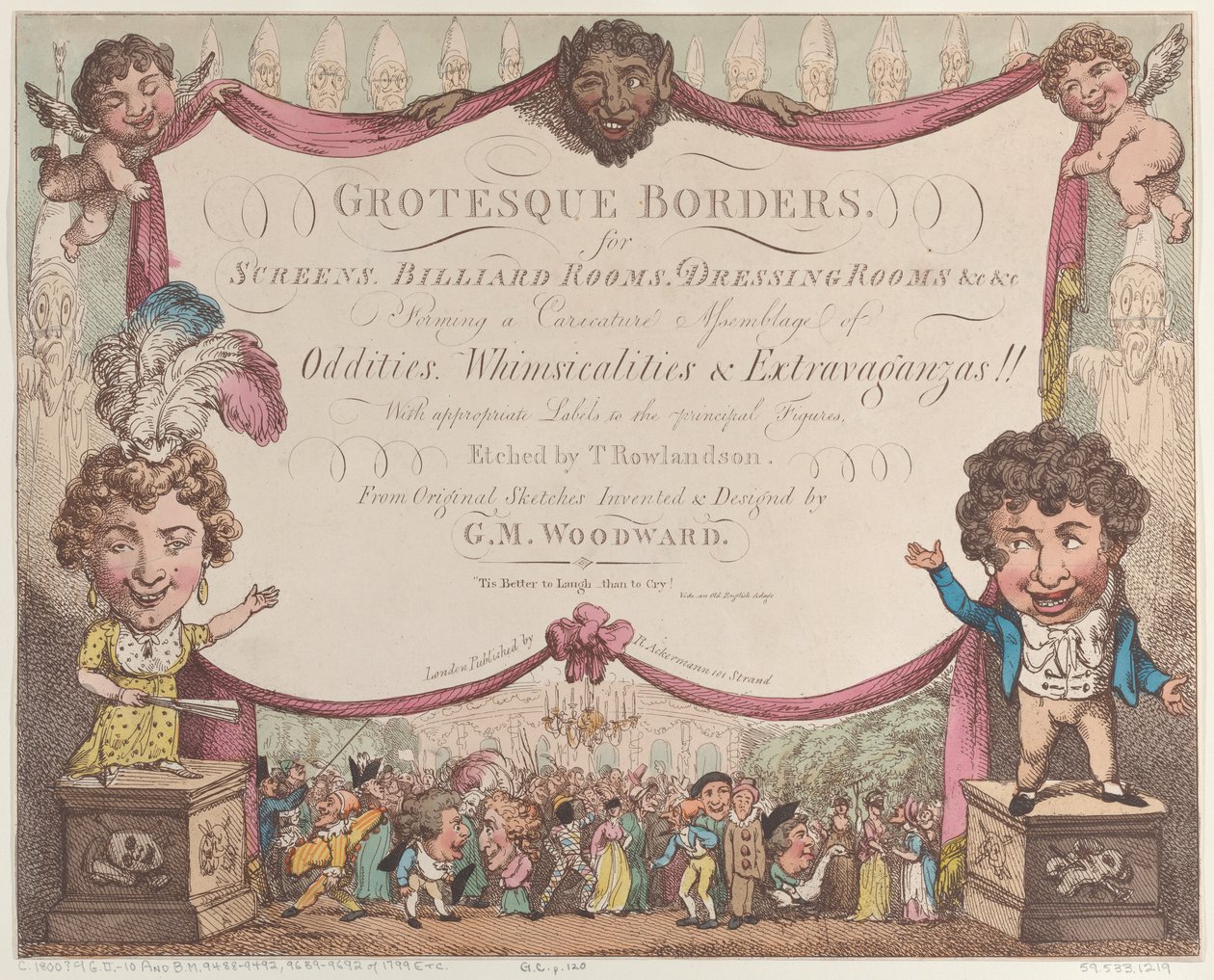 Groteske Bordüren für Bildschirme, Billardzimmer, Ankleidezimmer usw., 1799-1800 von Thomas Rowlandson