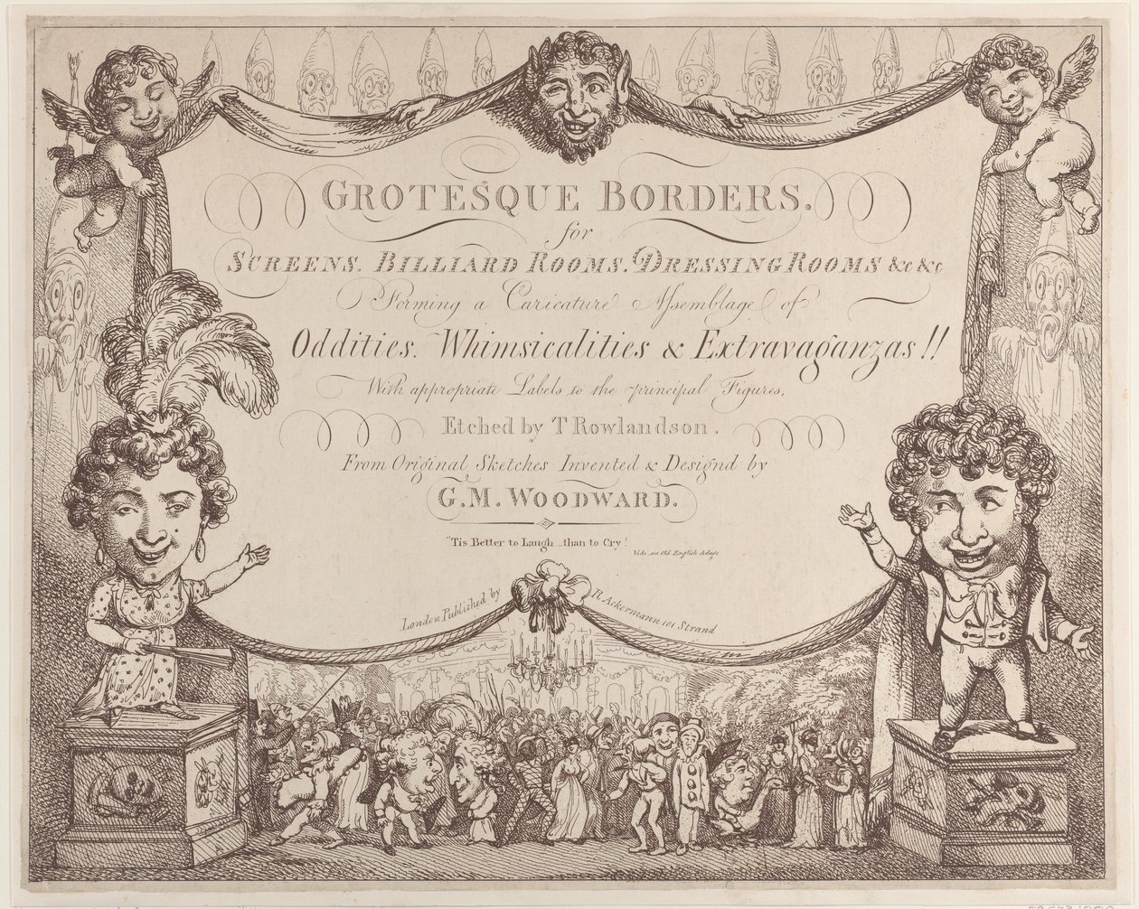 Groteske Ränder für Bildschirme, Billardzimmer, Ankleidezimmer usw., 1799-1800 von Thomas Rowlandson
