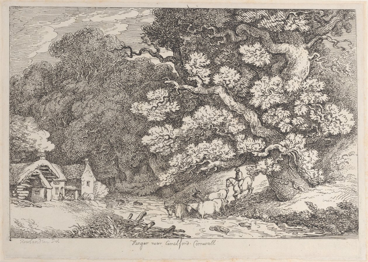 Hengar bei Camelford, Cornwall, aus Ansichten in Cornwall, ca. 1812 von Thomas Rowlandson