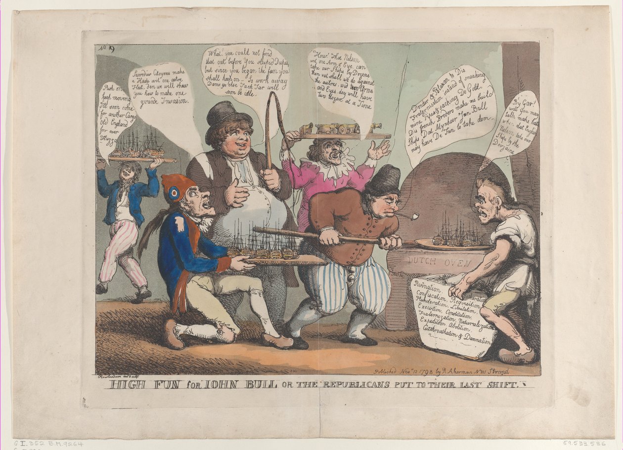 Großer Spaß für John Bull, oder die Republikaner in ihrer letzten Not, 12. November 1798 von Thomas Rowlandson