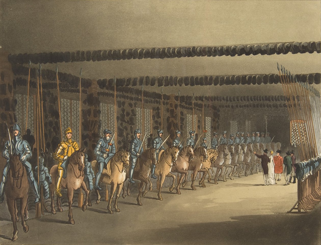Horse Armoury, Tower of London, 1. November 1809 von Thomas Rowlandson