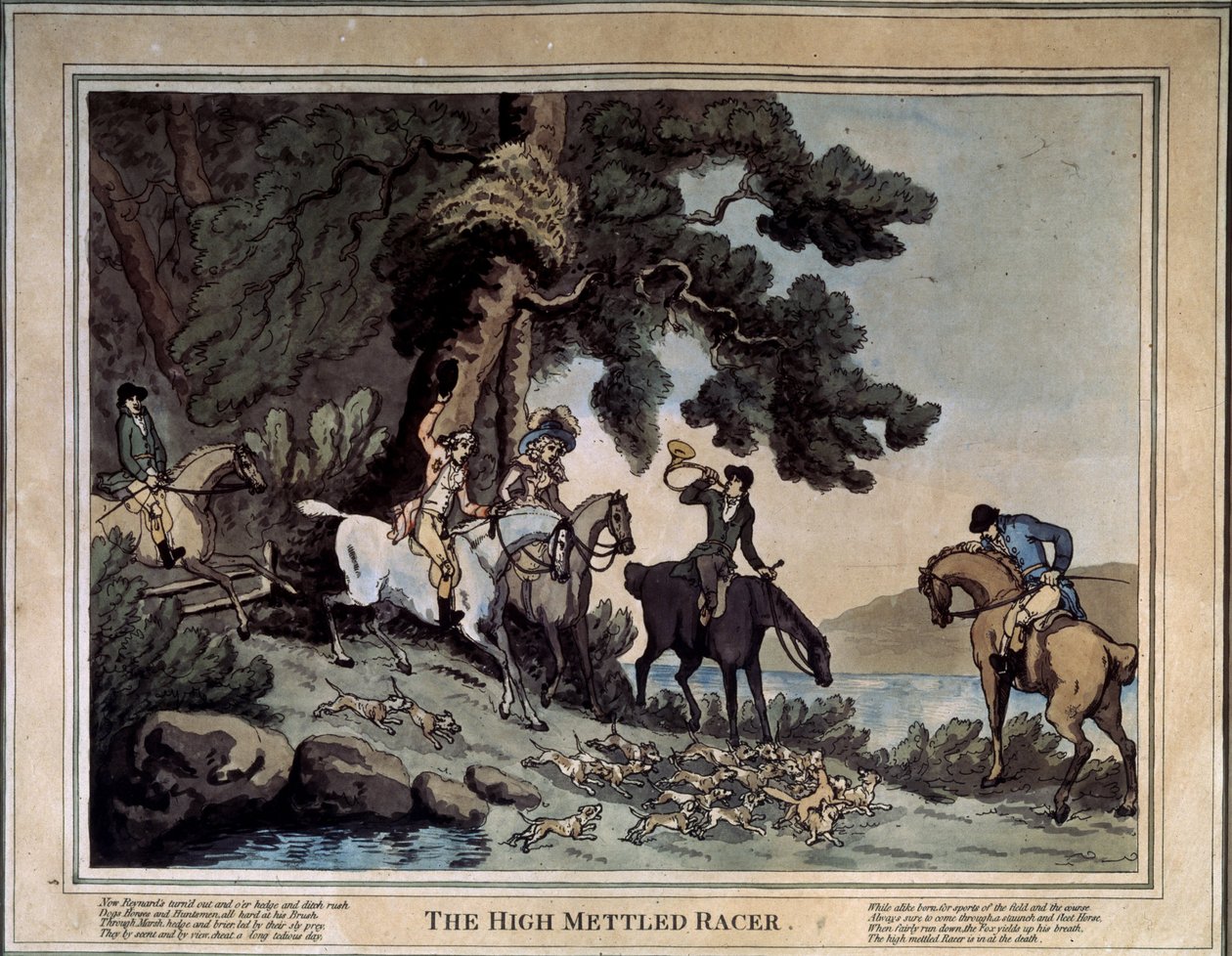 Das Treffen des hochmütigen Rennpferdes von Thomas Rowlandson