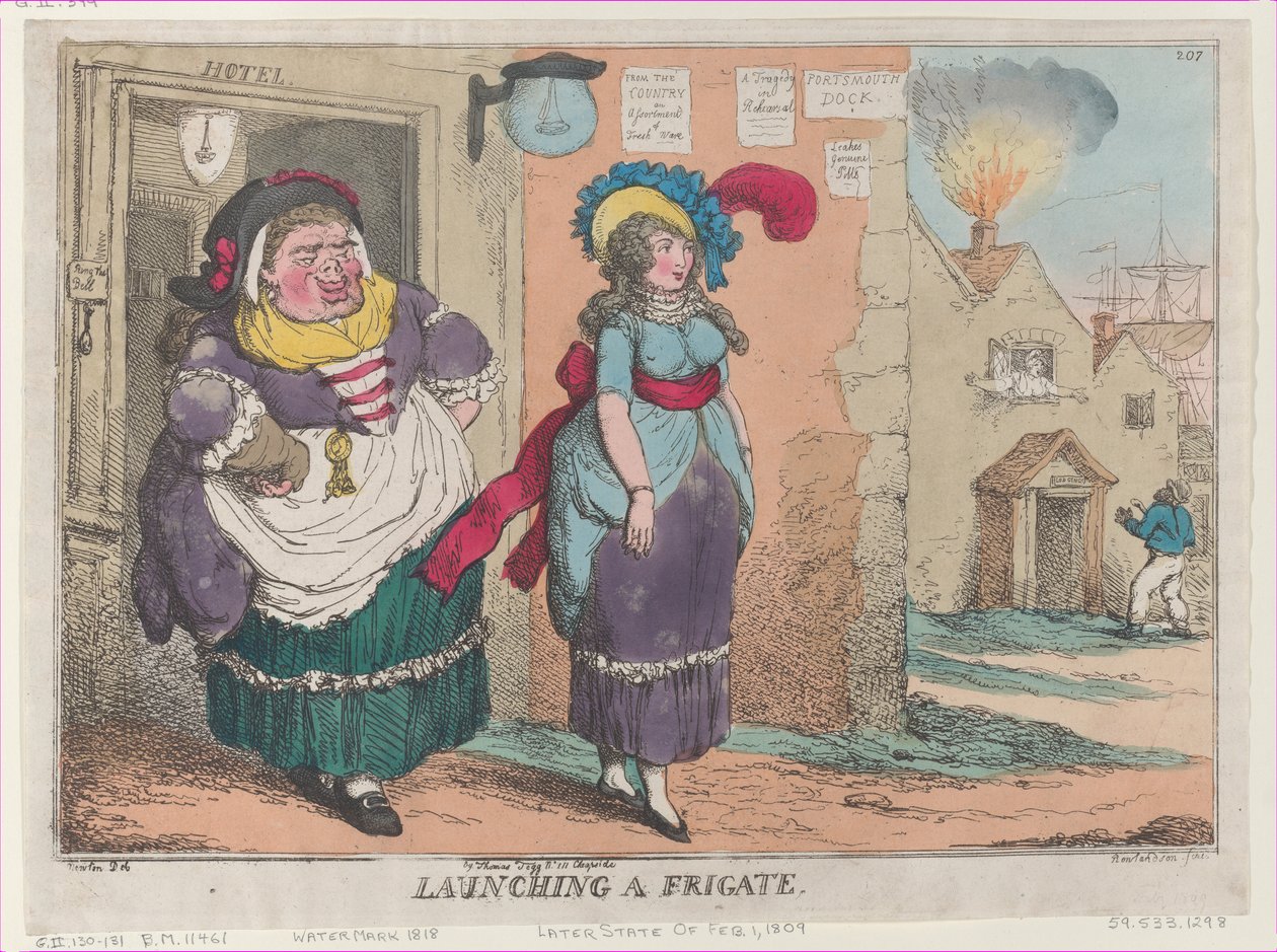 Ein Schiff vom Stapel lassen, [1. Februar 1809], Nachdruck von Thomas Rowlandson