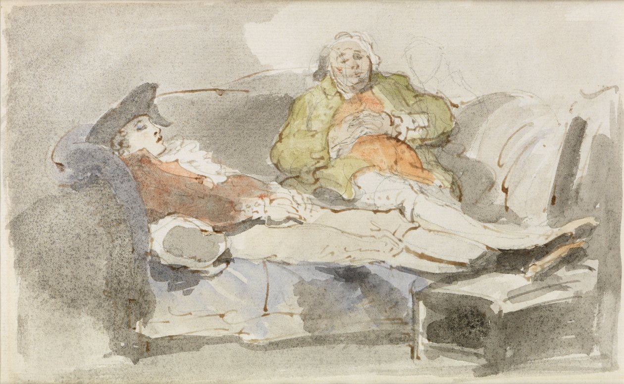 Faulenzen auf einem Sofa von Thomas Rowlandson