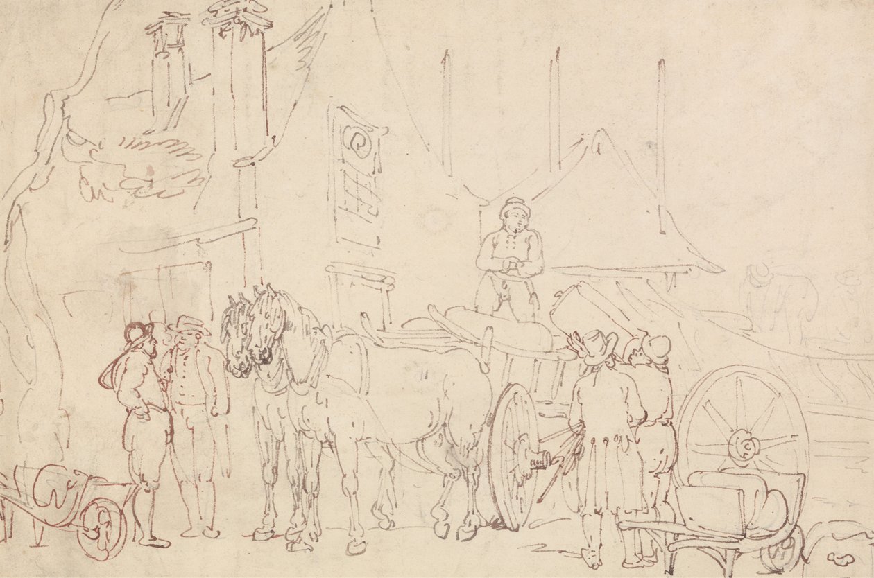Beladen eines Wagens von Thomas Rowlandson