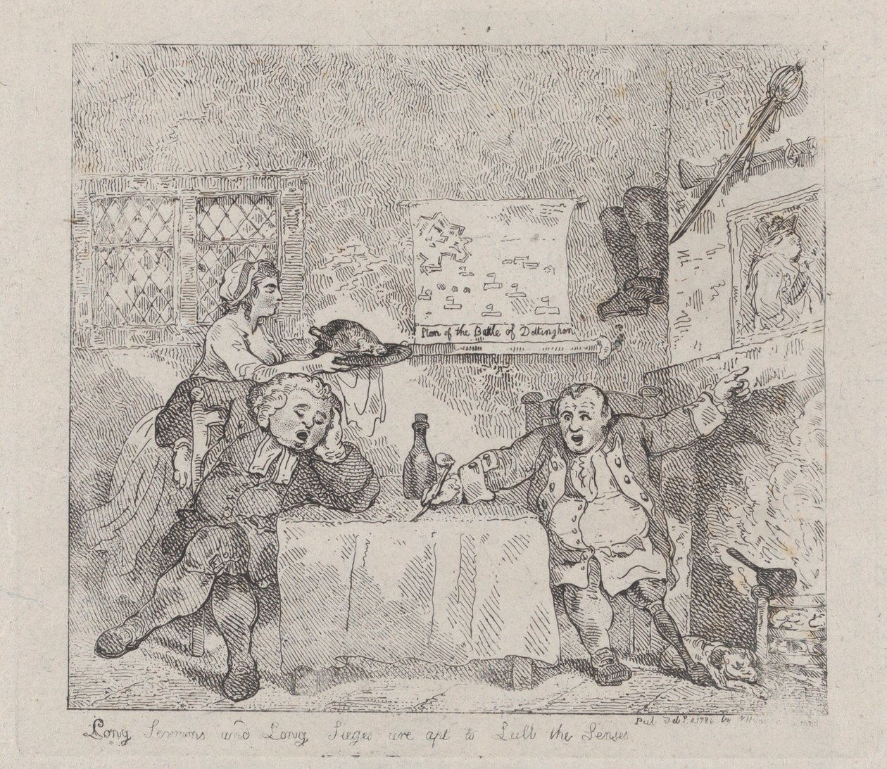 Lange Predigten und lange Belagerungen neigen dazu, die Sinne zu betäuben, 11. Februar 1783 von Thomas Rowlandson