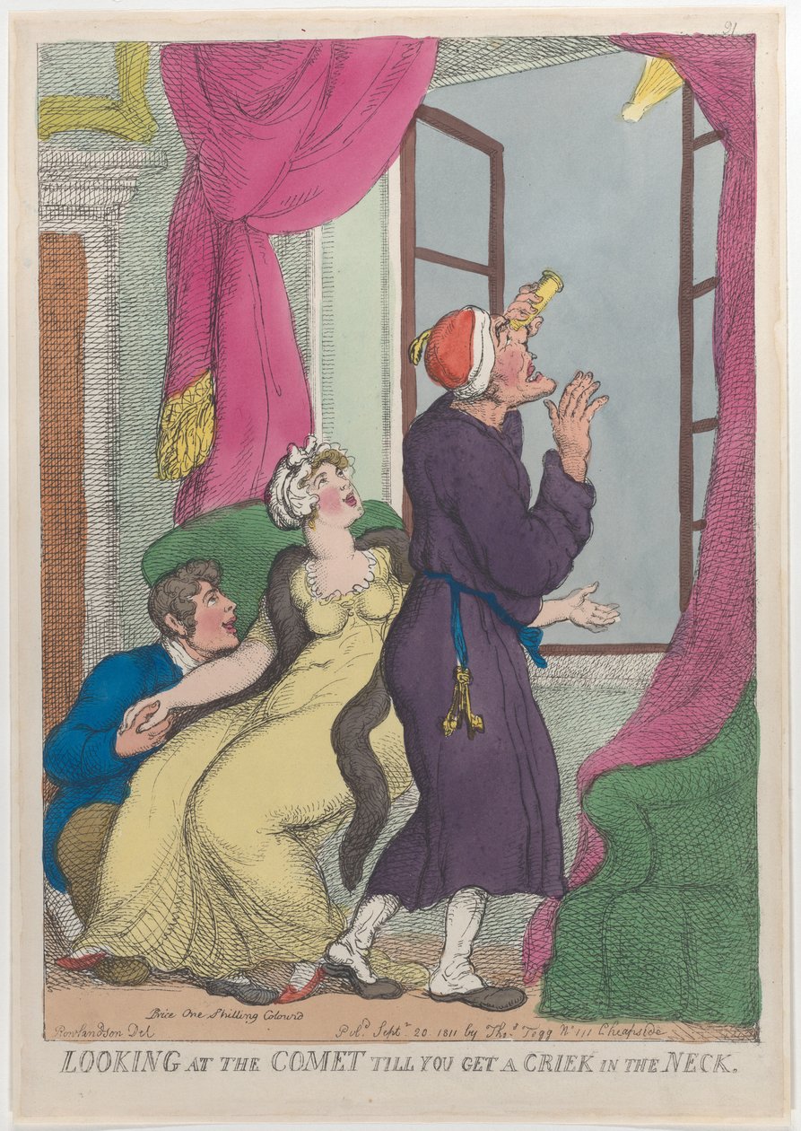 Den Kometen betrachten, bis man einen steifen Nacken bekommt von Thomas Rowlandson