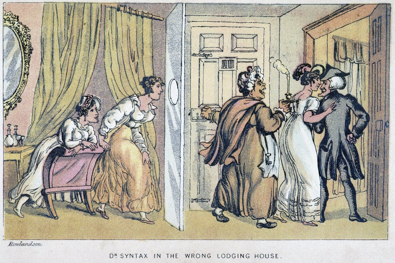 Maison close - in „Die drei Reisen des Doktor Syntax auf der Suche nach dem malerischen Trost und einer Frau“ von William Combe, ill. von Rowlandson, John Camden Hotten, Picadilly, London von Thomas Rowlandson