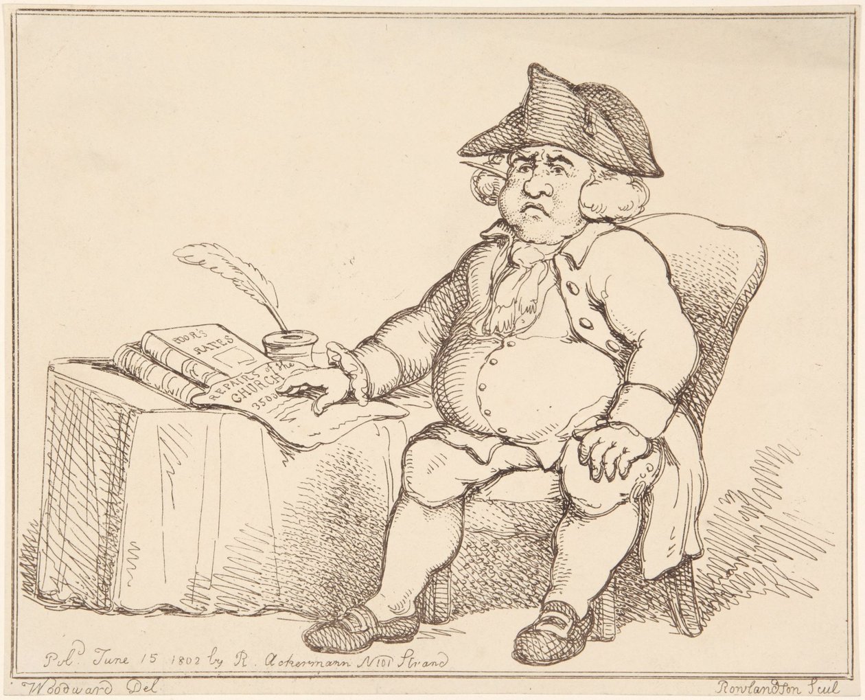 Mann am Tisch von Thomas Rowlandson