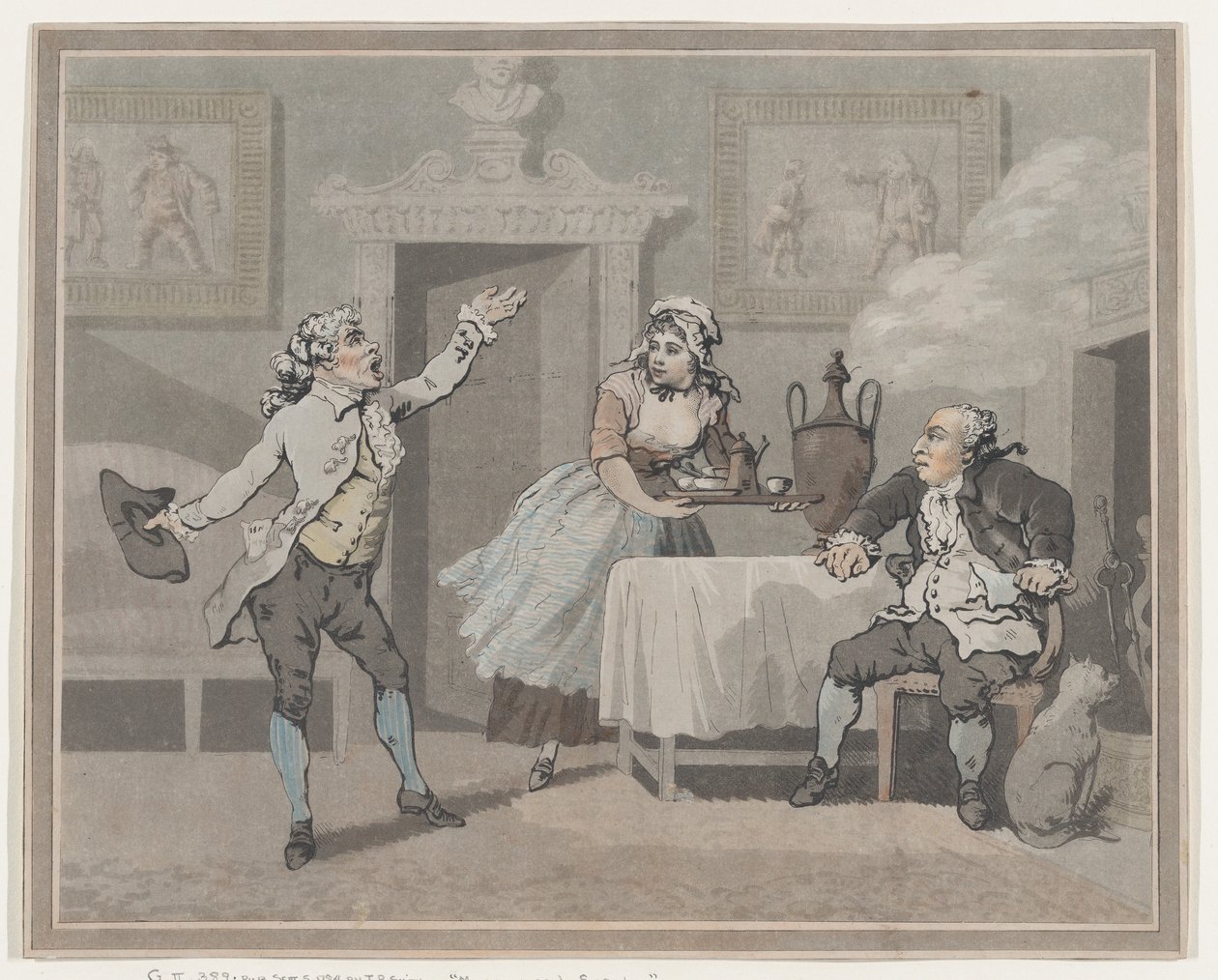 Manager & Spouter, 1. Juli 1802 von Thomas Rowlandson