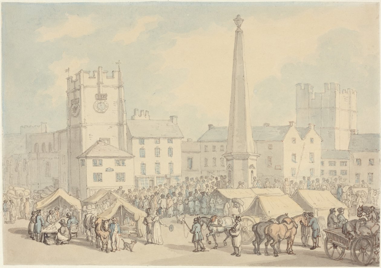 Markttag in Richmond in Yorkshire von Thomas Rowlandson