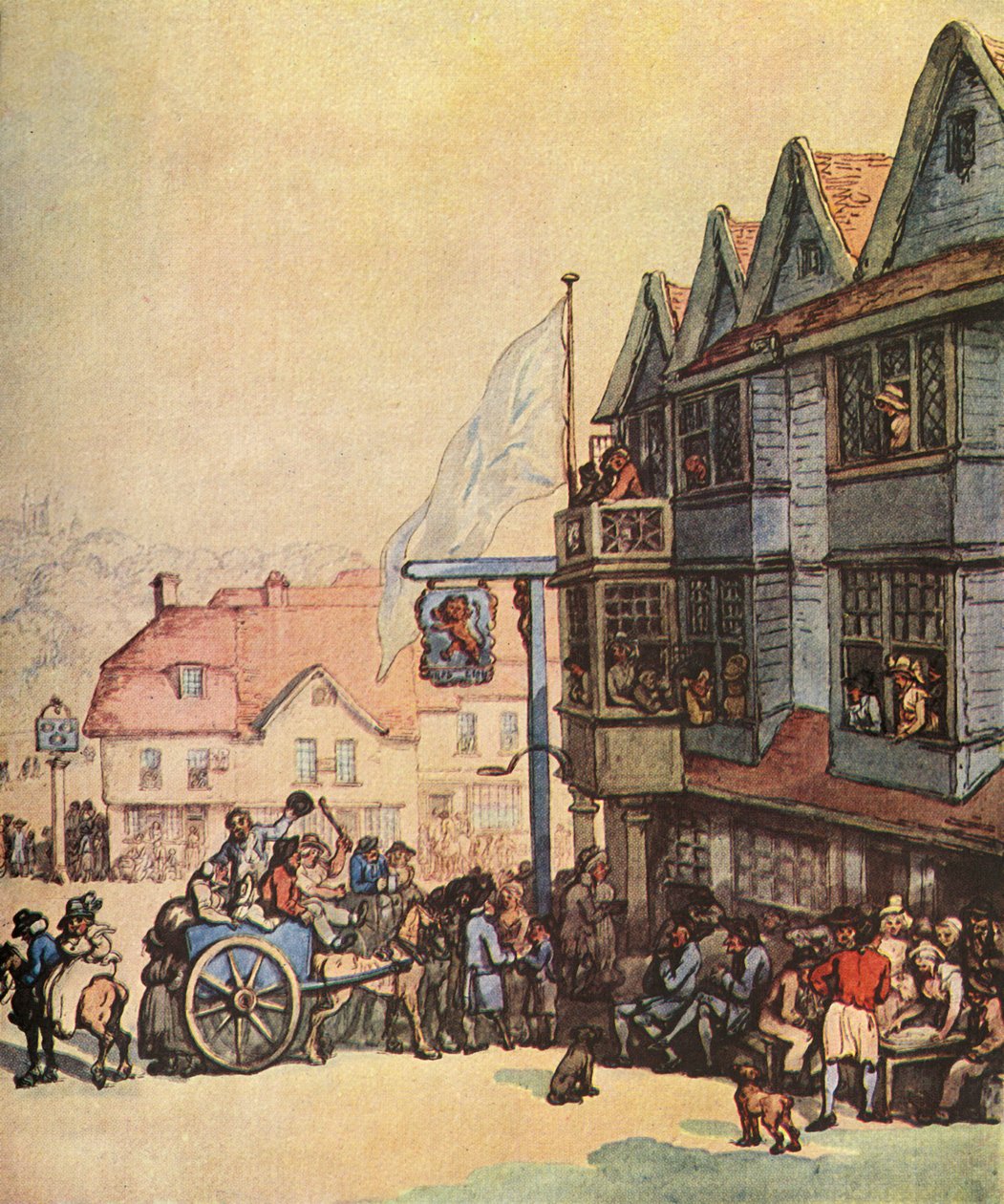 Markttag vor dem Alten Roten Löwen in Greenwich, 1938 von Thomas Rowlandson
