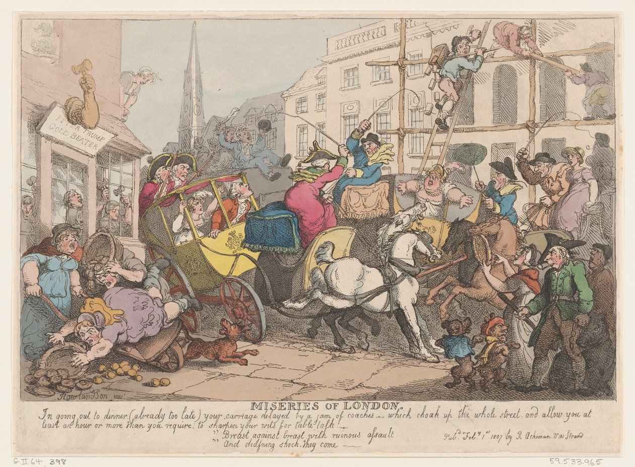 Elend Londons: Zum Abendessen ausgehen, 1. Februar 1807 von Thomas Rowlandson