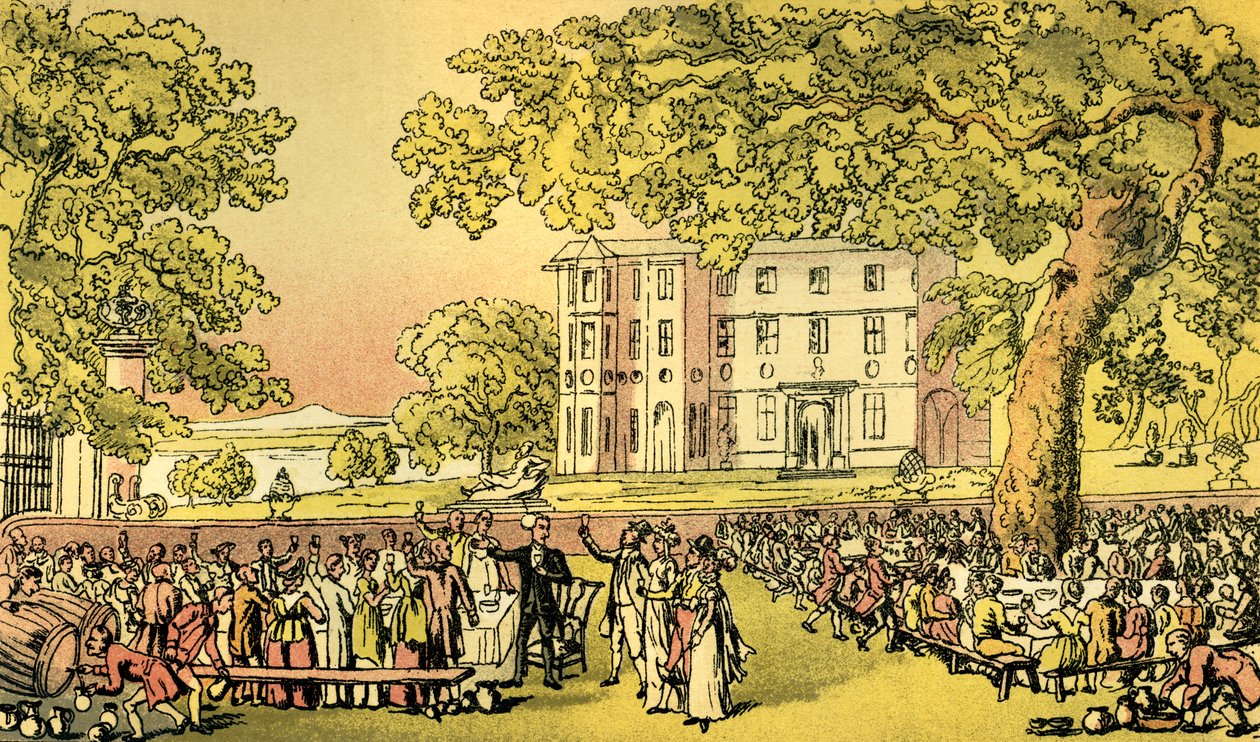Miss Worthys Hochzeit - Dr. Syntax im Vorsitz von Thomas Rowlandson